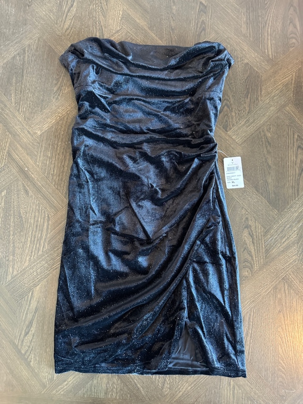 NWT Windsor Seraphina Glitter Velvet Lace-Up mini dress size XL - Picture 6 of 8